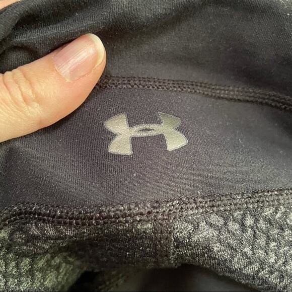 Under Armour Grey Textured Full Length Leggings Womens S Yoga Pants Y2K Athletic - Picture 2 of 4